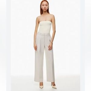 Pendleton Petite women’s ivory dress pants  zip up straight leg high rise sz12